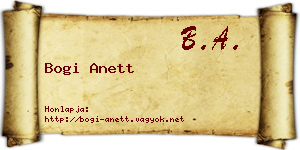 Bogi Anett névjegykártya